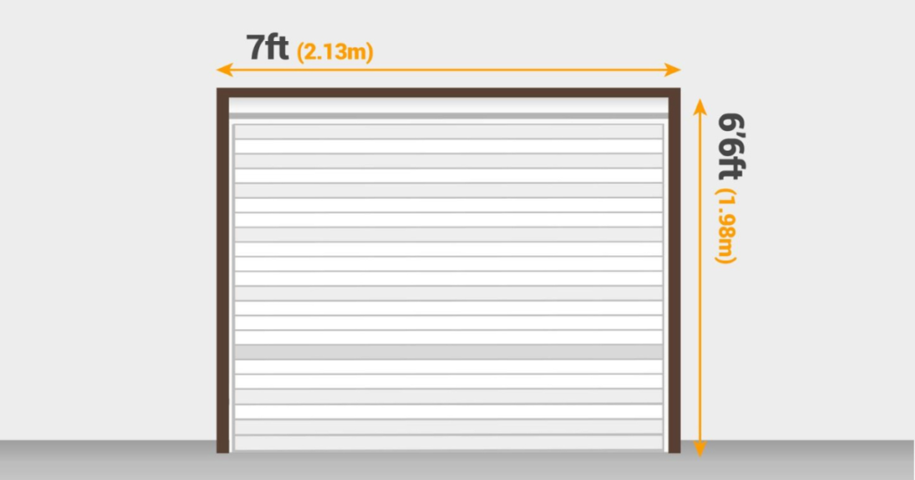 Garage door size: 7ft wide, 6’6ft tall.